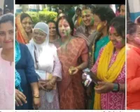 बृज मंगल कॉलेज में महिलाओं द्वारा होली मिलन समारोह का आयोजन ।
