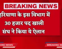 Haryana: हरियाणा के इस विभाग में 30 हजार पद खाली, संघ ने किया ये ऐलान 