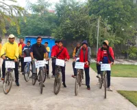 अताउल अंसारी की अगुवाई में हंडिया पहुंची ऐतिहासिक साइकिल यात्रा, पर्यावरण और स्वास्थ्य के लिए जन-आंदोलन में बदला अभियान