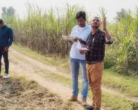 कुशीनगर : रेलवे विभाग कर रहा छितौनी–तमकुही रेल लाइन का मार्किंग कार्य