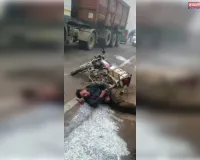 बिधनू में डंपर ने बाइक सवार को मारी टक्कर