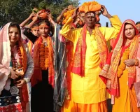 झरियवां धाम महादेव में  निकली कलश यात्रा,नौ दिवसीय विराट रूद्र महायज्ञ शुरू