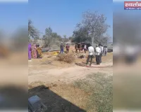 अज्ञात कारणों से खरही में लगी आग, पैरा जला 