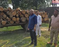 बेस कीमती अवैध सागौन कटान पर कार्रवाई ट्रैक्टर-ट्रॉली सीज