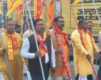 खड्डा में खाटू श्याम फाल्गुन महोत्सव पर धूमधाम से निकली निशान यात्रा