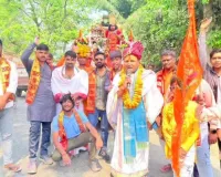 श्रीराम कथा महायज्ञ के लिए  निकाली गई कलश यात्रा