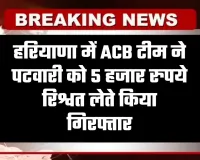 Haryana: हरियाणा में ACB टीम की बड़ी कार्रवाई, पटवारी 5 हजार रुपये रिश्वत लेते गिरफ्तार