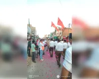 नैनी में आरएसएस का पथ संचलन,जगह-जगह हुआ  स्वागत