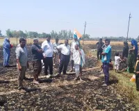 शार्टसर्किट से आगजनी में गेहूं की फसल राख