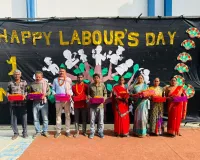 श्रमिक दिवस पर कर्मवीरों का सम्मान,मिलेनियम वर्ल्ड स्कूल  में भव्य आयोजन