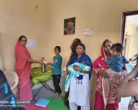 आंगनबाड़ी केन्द्र पर मनाया गया टीकाकरण सत्र