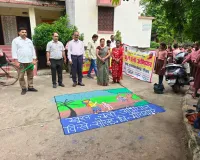 ब्लाक स्तरीय स्कूल चलो अभियान के तहत निकाली गई रैली।