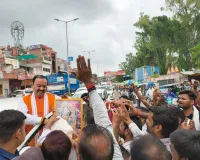 नैनी में उपमुख्यमंत्री केशव प्रसाद मौर्य का  किया भव्य स्वागत।
