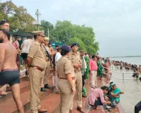 सावन माह के प्रथम सोमवार को, पुलिस उपायुक्त पूर्वी व अपर पुलिस उपायुक्त द्रारा ड्योढ़ी घाट किया निरीक्षण