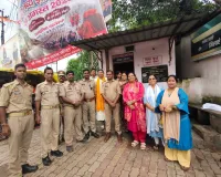 ओबरा में रक्षाबंधन पर राष्ट्रीय स्वयंसेवक संघ की मातृशक्ति ने पुलिसकर्मियों को बांधी राखी, सुरक्षा के संकल्प को सराहा