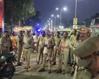 पुलिस ने कर्ण घोड़ा जुलूस मार्ग पर किया पैदल गश्त