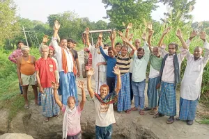 पीपी बांध की रैन कट भराई में धांधली का ग्रामीणों ने किया विरोध 