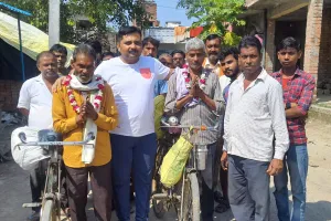साइकिल से 1100 किली का सफर तय करके 7 धामों की तीर्थ यात्रा करेंगे बैंती कस्बे के श्रद्धालु