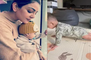 काजल अग्रवाल के बेटे नील का प्लैंक वीडियो वायरल 