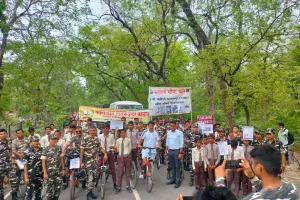 9वी वाहिनी सशस्त्र सीमा बल द्वारा साइकिल रैली निकालकर पर्यावरण के बारे में  किया जागरूक