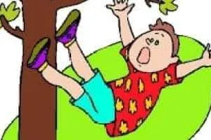 पेड़ से गिर कर बच्चे की मौत ।