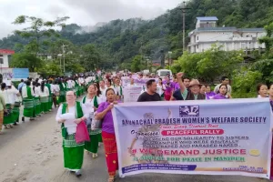 मणिपुर के शर्मनाक घटना के किलाफ़ लिकाबाली में रैली जुरदार पदर्शन