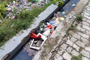 स्वच्छता अभियान का मजाक उड़ाता  गंदगी से उठ रहा  दुर्गंध