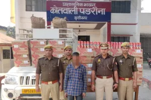 कुशीनगर : नौ बोरी आलू से निकला 44 पेटी केन बीयर तस्कर गिरफ्तार