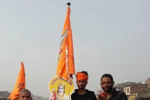 राजस्थान से पैदल अयोध्या जा रहे राम भक्तों का स्वागत