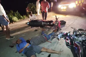 बरदौलिया हरैया मार्ग के धोबैनिया पुल पर तेज रफ्तार बाइक के टक्कर में कई हुए घायल