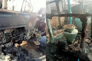 अज्ञात कारणों से लगी आग, लाखों का सामान जल कर हुआ राख