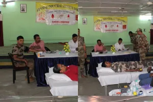 केऔसुब इकाई ओटीएचपीपी ओबरा में रक्त दान शिविर का आयोजन