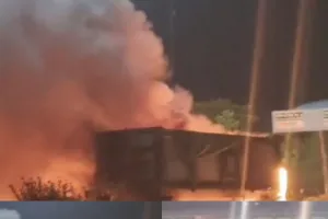 हाथीनाला भीषण आग से बचा टेलर ट्रक, चालक और खलासी सुरक्षित