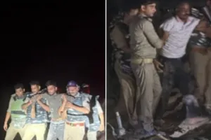 बलिया में  ददरी मार्ग पर पुलिस और बदमाशों में हुई मुठभेड़, दो बदमाशों के पैर में लगी गोली जबकि तीन अंधेरा का फायदा उठाकर हुए फरार