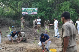 केऔसुब ओबरा में विश्व पर्यावरण दिवस पर 150 पौधों का किया रोपण