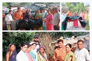 सोनभद्र में आफत की बारिश ,पत्रकार अजीत सिंह और टीम बने गरीबों का  सहारा