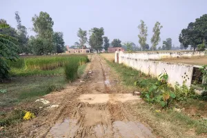 कीचड़ से सराबोर सड़क बना ग्रामीणों के लिए मुसीबत, आवागमन में दिक्कत