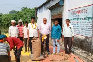 पहले दिन 16 किसानों से हुई 582 कुंतल धान की खरीद 