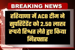 Haryana: हरियाणा में ACB टीम का एक्शन, सुपरिंटेंडेंट को 2.50 लाख रुपये रिश्वत लेते हुए किया गिरफ्तार