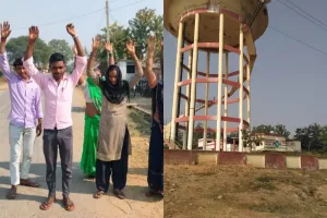 कोन  क्षेत्र में पानी को  लेकर ग्रामीणों ने किया  प्रदर्शन, फ्लोराइड युक्त व नदी नाले का  पानी पीने को मजबूर