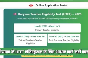 Haryana: हरियाणा में HTET रजिस्ट्रेशन के लिए आधार कार्ड नहीं जरूरी, बोर्ड ने जारी की अधिसूचना