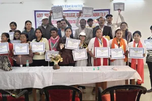 राजकीय स्नातकोत्तर महाविद्यालय ओबरा में सड़क सुरक्षा पर विभिन्न प्रतियोगिता का आयोजन,   विजेताओं  को किया गया पुरस्कृत