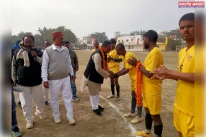 राज्यस्तरीय फुटबॉल टूर्नामेंट  में बिहार,बीएचयू व ज्ञानपुर ने जीते अपने मैच