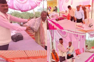 चेरवाडीह में गरीबों को बांटे गये कंबल, पाकर हुए लोग गदगद