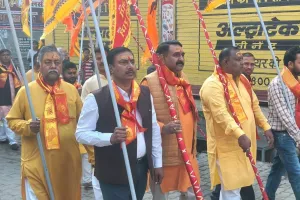 खड्डा में खाटू श्याम फाल्गुन महोत्सव पर धूमधाम से निकली निशान यात्रा