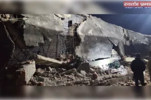 बर्डपुर मंडी का बरामदा गिरकर ध्वस्त