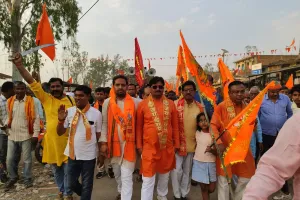 रामनवमी पर  निकला भब्य शोभायात्रा, लगे जय श्री राम के जयकारे