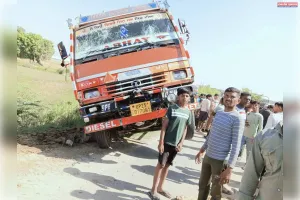 गोवंश से लदी डीसीएम पलटी, कई पशुओं की दर्दनाक मौत