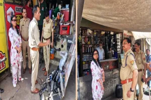 बजरिया में चला हूटर, प्रेशर हॉर्न व मॉडिफाइड साइलेंसर के विरूद्ध चैकिंग अभियान 