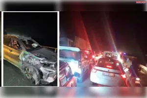 यमुना ब्रिज पर कार की टक्कर के बाद युवक ने नदी में लगाईं छलांग